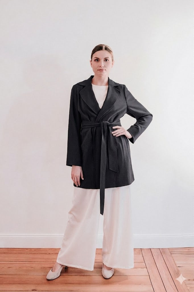 Signature Long Blazer Woolcrépe
