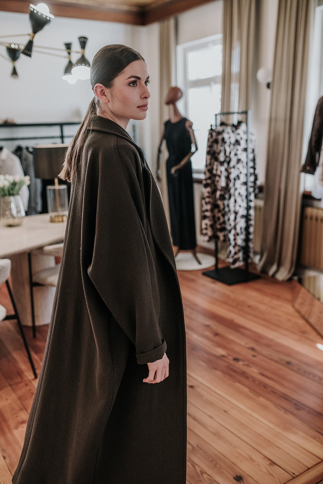 Signature Coat Woolcrépe Oversized