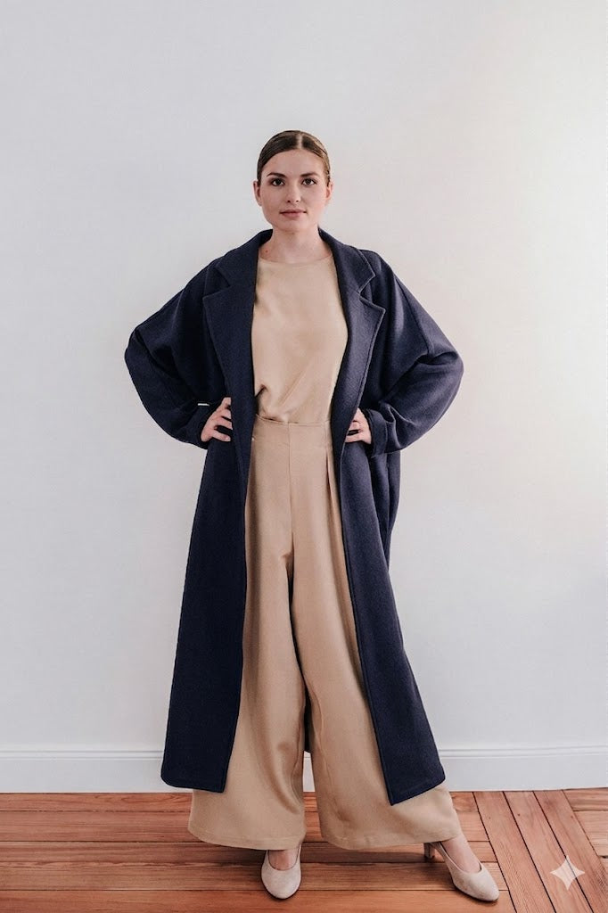 Signature Coat Woolcrépe Oversized