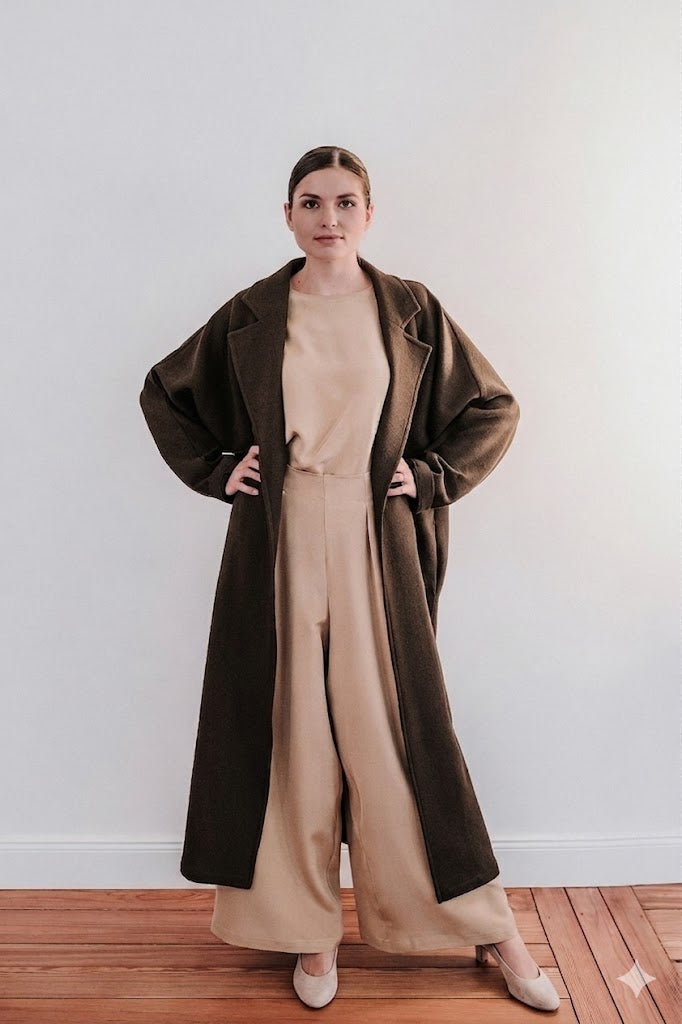 Signature Coat Woolcrépe Oversized