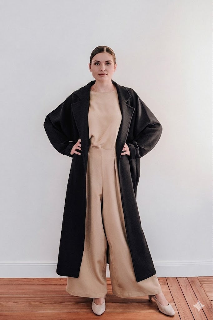 Signature Coat Woolcrépe Oversized