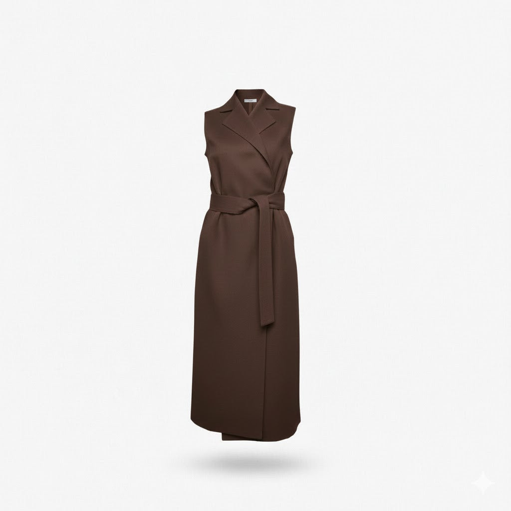 Signature Long Vest Woolcrépe